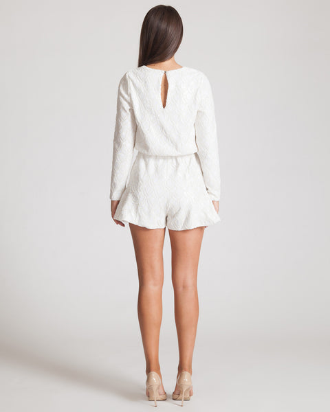 LINE & DOT IVORY MONROE SEQUIN ROMPER