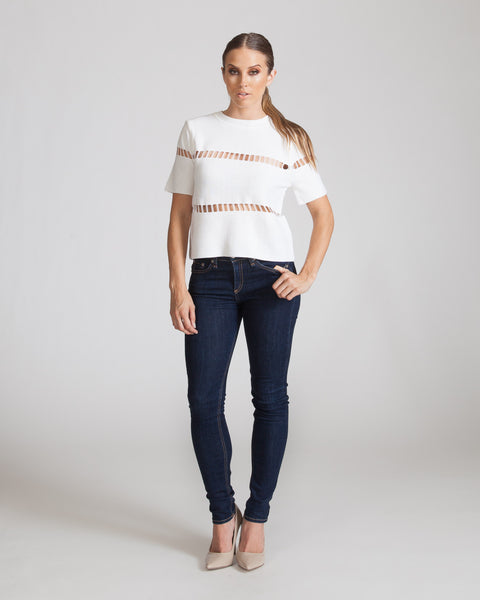 JOA IVORY KNIT TOP