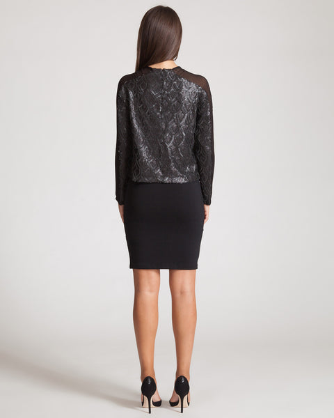 LINE & DOT MONROE BLACK SEQUIN TOP