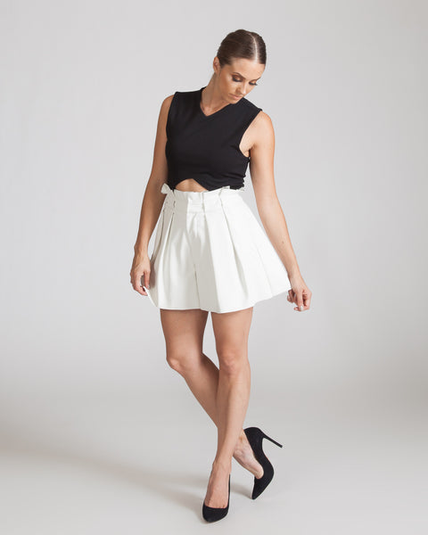 JOA HIGH WAISTED IVORY SHORTS