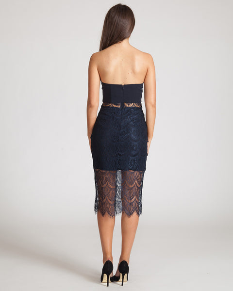 JARLO ARABELLA LACE DRESS-NAVY