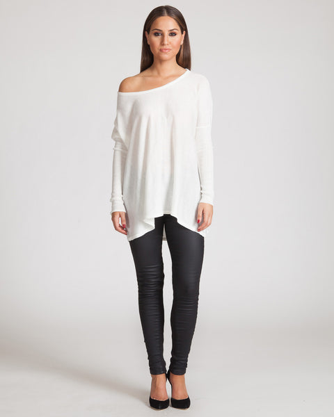 MADISON SQUARE BAGGY BEACH SWEATER-IVORY