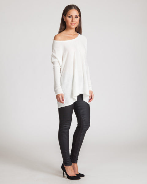 MADISON SQUARE BAGGY BEACH SWEATER-IVORY