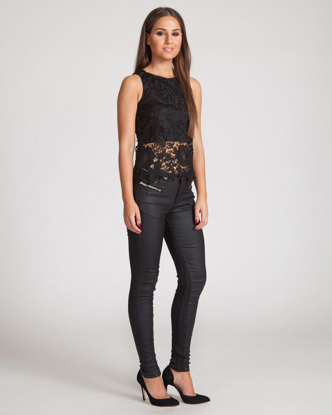 MADISON SQUARE LUCY LACE BLACK TOP