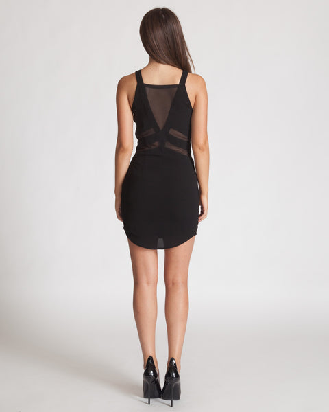 THREE OF SOMETHING BLACK SINGLE FIN DRESS