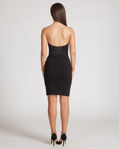 WYLDR MATERIAL GIRL BEADED BUSTIER-BLACK